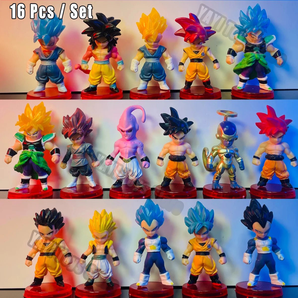 Set de Figuras Dragon Ball Z - Goku, Gohan, Vegeta, Broly y Más | Modelo de Acción - EStore - EStore - 14:193#A 16pcs No box - A 16 pcs - 49447693713742